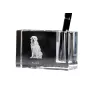 Kuvasz - Stifthalter, Kristallorganizer mit Hundefoto, einzigartige Schreibtischdekoration der Marke Art-Dog