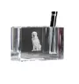 Kuvasz - Porte-stylos, organiseur en cristal avec photo de chien, décoration de bureau unique par la marque Art-Dog