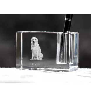Kuvasz penholder kryształowy z psem Art-Dog