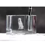Kuvasz - Stifthalter, Kristallorganizer mit Hundefoto, einzigartige Schreibtischdekoration der Marke Art-Dog