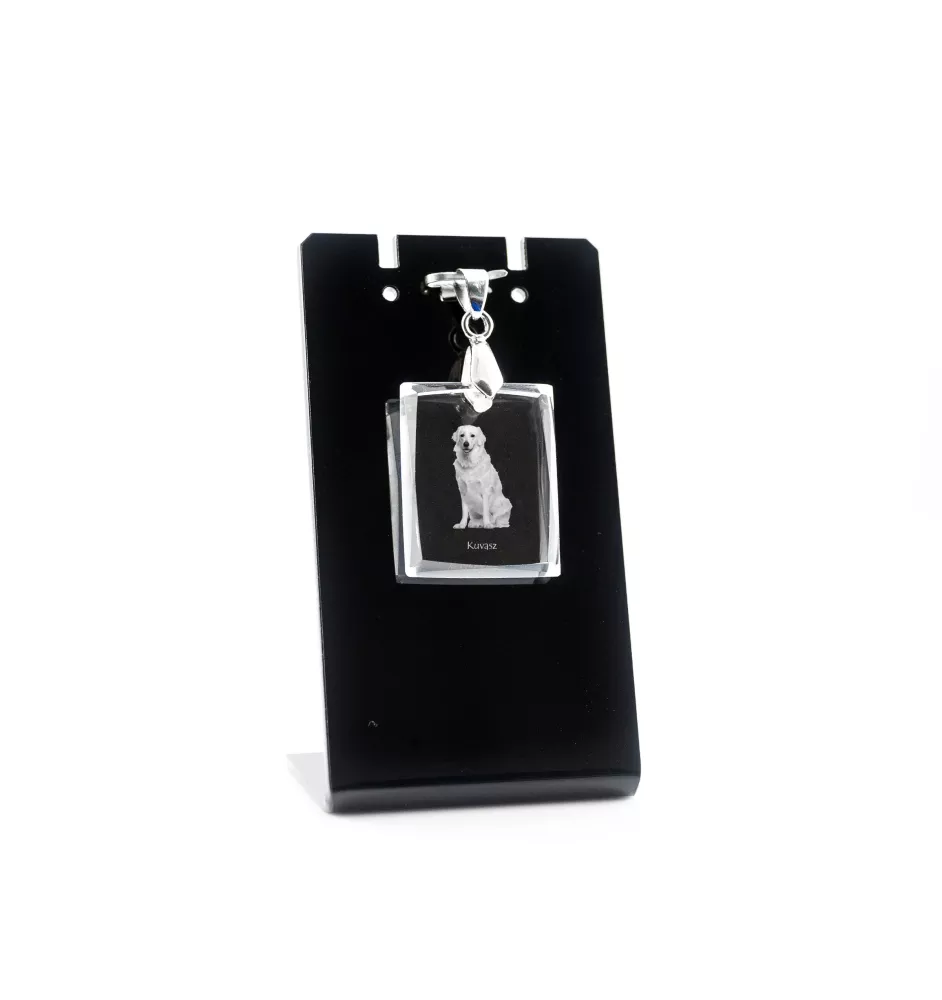 Kuvasz - Crystal dog pendant, photo necklace, unique jewellery by Art-Dog