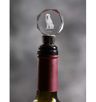Kuvasz - Bottle stopper, crystal wine stopper with photo, personalised gift for bartender by Art-Dog brand