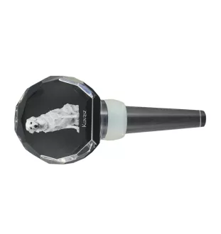 Kuvasz - Crystal bottle stopper, unique wine stopper with photo, personalised gift for sommelier by Art-Dog brand