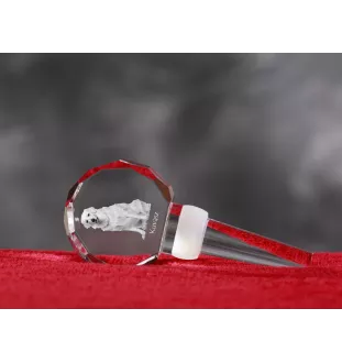 Kuvasz - Crystal bottle stopper, unique wine stopper with photo, personalised gift for sommelier by Art-Dog brand