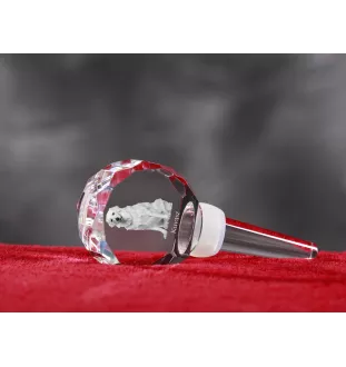 Kuvasz - Crystal bottle stopper, unique wine stopper with photo, personalised gift for sommelier by Art-Dog brand