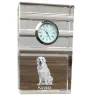 Kuvasz - Glasuhr mit Foto, Foto eines Hundes im Kristall, personalisierte Tischuhr für das Büro der Marke Art-Dog