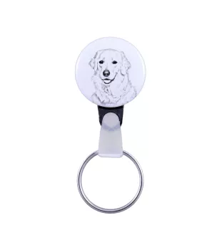 Kuvasz - keychain with a dog portrait, pendant with the brand's own Art-Dog graphics