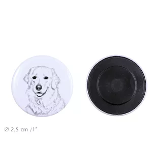 Kuvasz - aimant avec un œil de chien, exceptionnellement léger, aimant puissant, produit fabriqué à la main par la marque Art-Dog