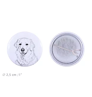 Kuvasz - pin with your dog, add your own photo, Art-Dog brand