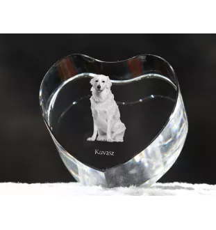 Kuvasz serce kryształowe z psem Art-Dog