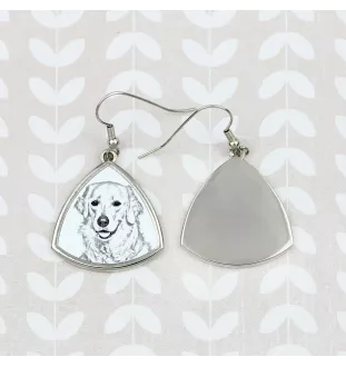 Kuvasz - dog earrings, hanging earrings with a picture, personalized jewelry with Art-Dog brand print