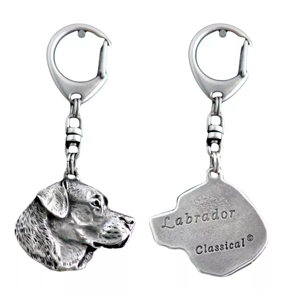 Labrador Retriever - Silver-plated key ring with dog, handbag decoration, backpack pendant by Art-Dog brand