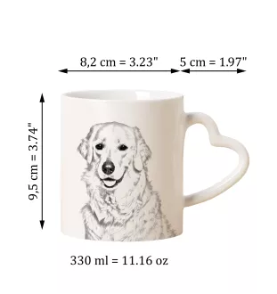 Kuvasz - tasse avec chien, une tasse adorable avec une anse en forme de cœur, un cadeau universel de la marque Art-Dog