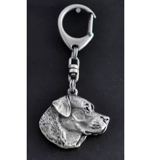 Labrador Retriever - Versilberter Schlüsselanhänger mit Hund, Handtaschen-Dekoration, Rucksack-Anhänger der Marke Art-Dog