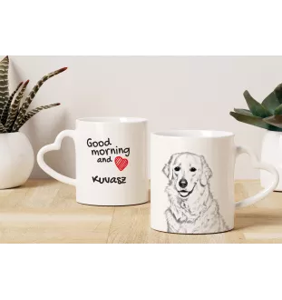 Kuvasz - Tasse mit Hund, entzückende Tasse mit herzförmigem Henkel, universelles Geschenk der Marke Art-Dog