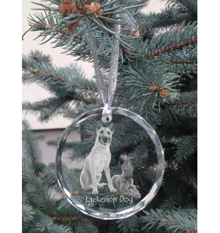 Laekenois Belgischer Schäferhund - Kristallkugel mit Foto, Hundebild im Kristall, personalisierter Christbaumschmuck von Art-Dog.