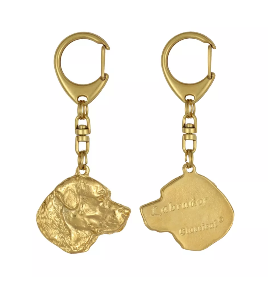 Labrador Retriever - Vergoldeter Schlüsselanhänger mit Hund, Handtaschenschmuck, Luxus-Accessoire der Marke Art-Dog