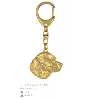 Labrador Retriever, retriever du Labrador - Porte-clés doré avec chien, décoration de sac à main, accessoire de luxe de la marque Art-Dog