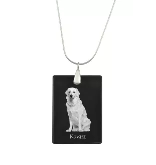 Kuvasz - Pendentif en cristal avec chien, collier en argent avec photo, pendentif personnalisé par la marque Art-Dog
