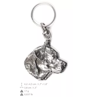 Labrador Retriever - Versilberter Anhänger mit einem Hund in einer dekorativen Box, Handtaschenschmuck, Rucksackanhänger der Marke Art-Dog