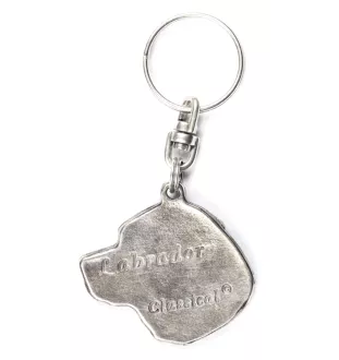 Labrador Retriever - Versilberter Anhänger mit einem Hund in einer dekorativen Box, Handtaschenschmuck, Rucksackanhänger der Marke Art-Dog