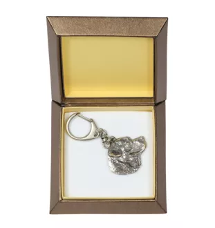 Labrador Retriever - Silver-plated key ring with a dog in a gift box, handbag decoration, backpack pendant by Art-Dog brand