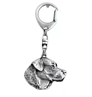 Labrador Retriever - Versilberter Schlüsselanhänger mit Hund in einer Geschenkbox, Handtaschenschmuck, Rucksackanhänger der Marke Art-Dog