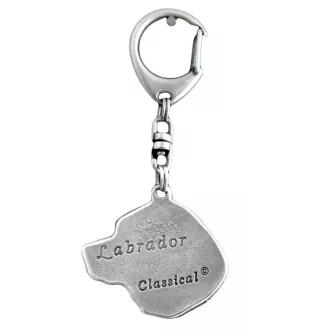 Labrador Retriever - Silver-plated key ring with a dog in a gift box, handbag decoration, backpack pendant by Art-Dog brand