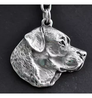 Labrador Retriever - Versilberter Schlüsselanhänger mit Hund in einer Geschenkbox, Handtaschenschmuck, Rucksackanhänger der Marke Art-Dog