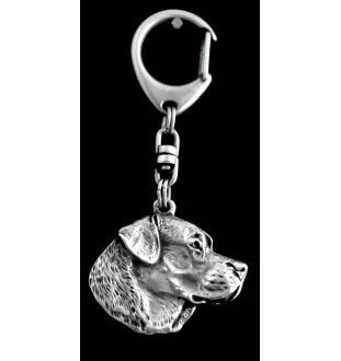 Labrador Retriever - Versilberter Schlüsselanhänger mit Hund in einer Geschenkbox, Handtaschenschmuck, Rucksackanhänger der Marke Art-Dog