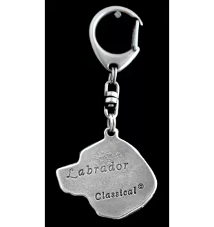 Labrador Retriever, retriever du Labrador - Porte-clés argenté avec un chien dans une boîte cadeau, décoration de sac à main, pendentif de sac à dos par la marque Art-Dog