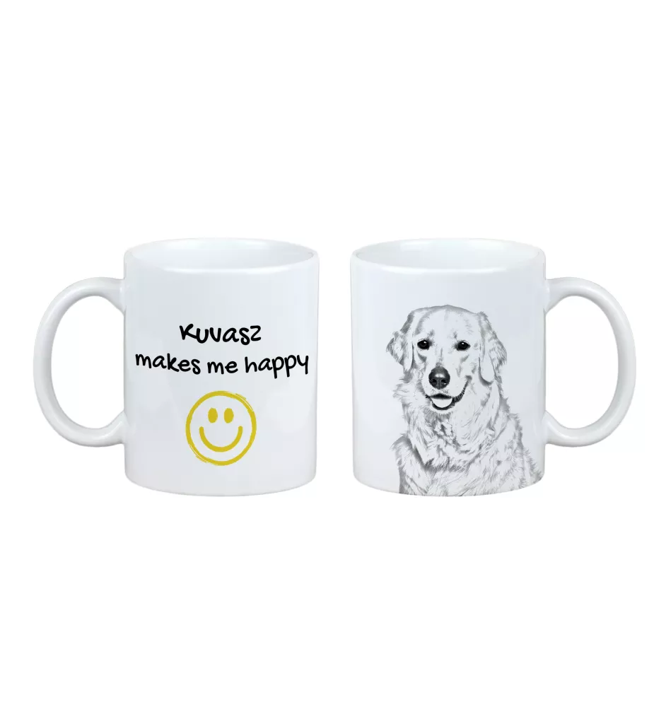 Kuvasz kubek z psem Makes me happy Art-Dog