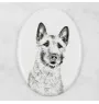 Laekenois Belgischer Schäferhund - Gedenktafel mit einem Foto eines Hundes, Grabplatte mit Druck, personalisierte ovale Platte der Marke Art-Dog