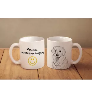 Kuvasz kubek z psem Makes me happy Art-Dog