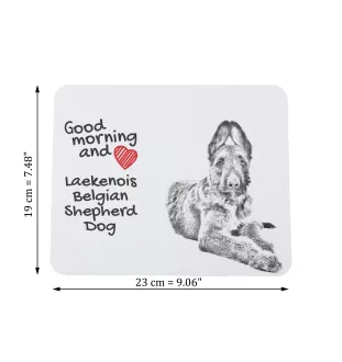 Laekenois Belgischer Schäferhund - Mauspad mit Druck, personalisiertes Mauspad mit Hund, einzigartiges Gadget für Büroangestellte von Art-Dog.