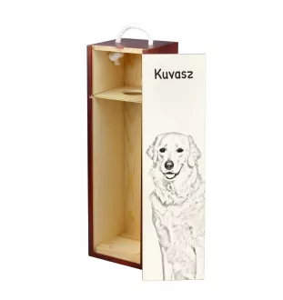 Kuvasz - Weinbox mit Hund, Alkoholbox mit Grafik, personalisierte Geschenkbox der Marke Art-Dog