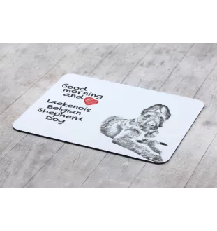 Laekenois Belgian Shepherd Dog - mouse pad with print, personalized dog-themed mouse pad, unique gadget for an office worker by Art-Dog brand