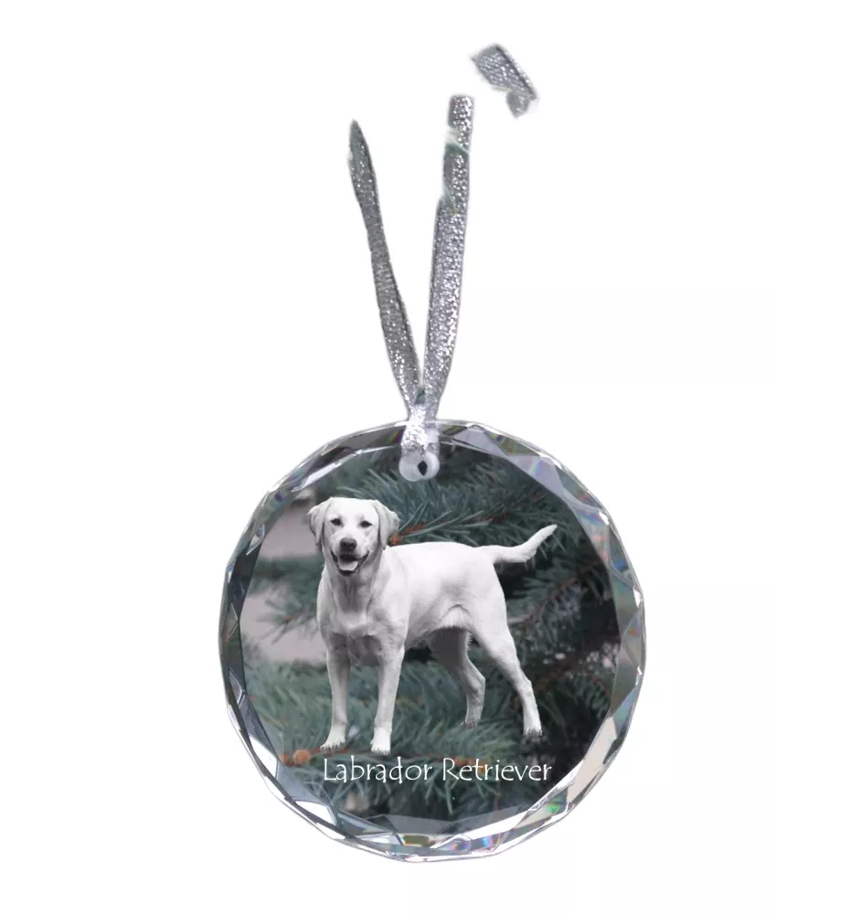 Labrador Retriever, retriever du Labrador I - boule de Noël en cristal avec une photo, photo de chien dans le cristal, décoration personnalisée pour sapin de Noël de la marque Art-Dog