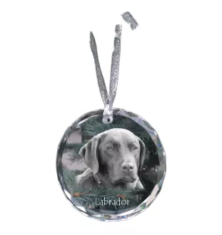 Labrador Retriever, retriever du Labrador - boule de Noël en cristal avec une photo, photo de chien dans le cristal, décoration personnalisée pour sapin de Noël de la marque Art-Dog