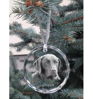 Labrador Retriever - crystal bauble with a photo, dog photo in crystal, personalized Christmas tree ornament by Art-Dog brand