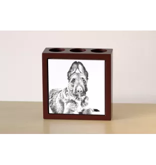 Laekenois Belgischer Schäferhund - Stifthalter mit Hund, Schreibtischorganizer mit Aufdruck, personalisierte Schreibtischdekoration der Marke Art-Dog
