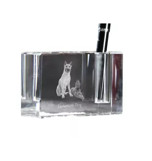 Laekenois Belgian Shepherd Dog - Pen stand, crystal organiser with dog photo, unique desk decoration by Art-Dog brand