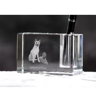 Laekenois Belgian Shepherd Dog - Pen stand, crystal organiser with dog photo, unique desk decoration by Art-Dog brand