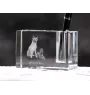 Laekenois Belgian Shepherd Dog - Pen stand, crystal organiser with dog photo, unique desk decoration by Art-Dog brand