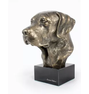Labrador Retriever, retriever du Labrador - Statue de chien, buste sur socle en pierre, sculpture, trophée pour exposition canine par la marque Art-Dog