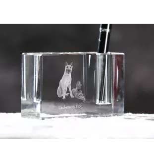 Laekenois Belgischer Schäferhund - Stifthalter, Kristallorganizer mit Hundefoto, einzigartige Schreibtischdekoration der Marke Art-Dog