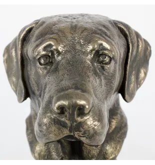 Labrador Retriever, retriever du Labrador - Statue de chien, buste sur socle en pierre, sculpture, trophée pour exposition canine par la marque Art-Dog