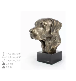 Labrador Retriever, retriever du Labrador - Statue de chien, buste sur socle en pierre, sculpture, trophée pour exposition canine par la marque Art-Dog