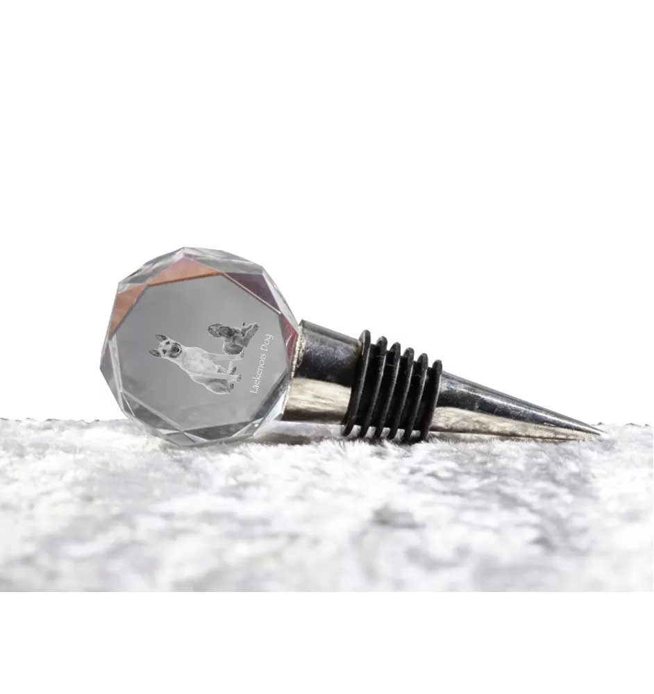 Laekenois Belgian Shepherd Dog - Bottle stopper, crystal wine stopper with photo, personalised gift for bartender by Art-Dog brand