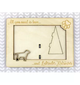 Labrador Retriever - Photo frame, engraved wooden frame, a lovely gadget for the dog lover by Art-Dog